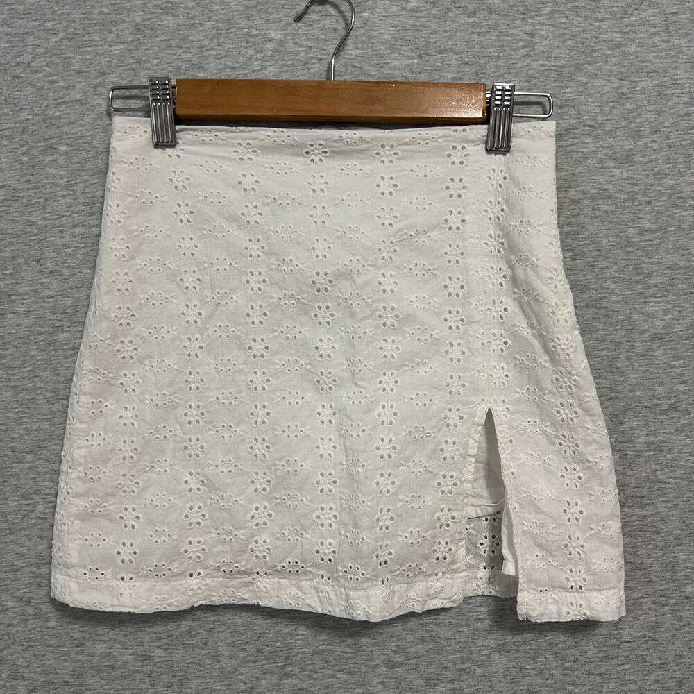 Adika White Eyelet Mini Pencil Skirt Size Small Festival Y2K Beach